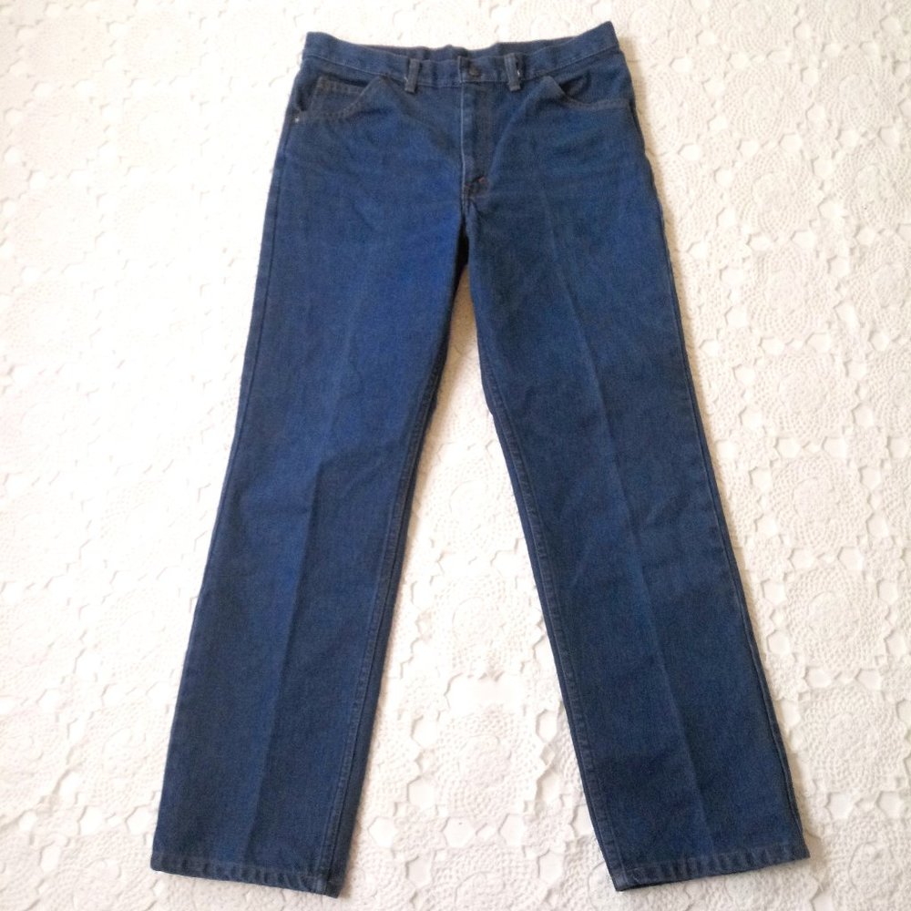 Vtg 70s Sears Jeans Straight Leg Medium Wash High Rise Perma Prest 33 x 29 Men
